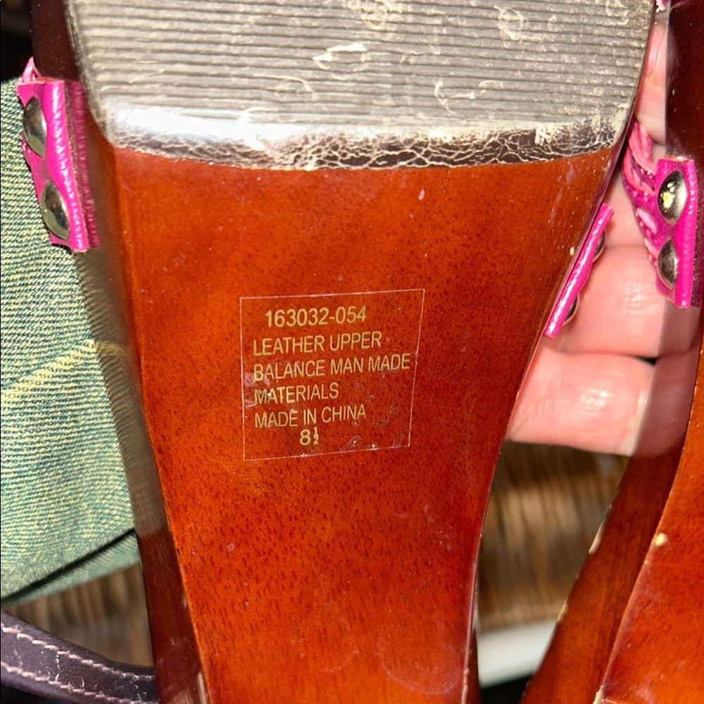 Colin Stuart Pink and Brown Women's Shoes with kitten heels, 8.5 - Picture 10 of 16